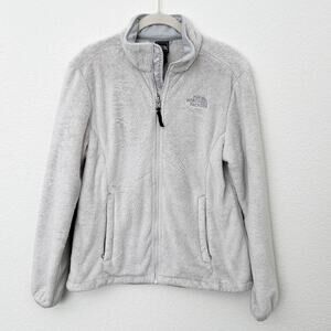 [The North Face] Light Gray Fuzzy Fleece Full Zip Osito Jacket Size Medium M